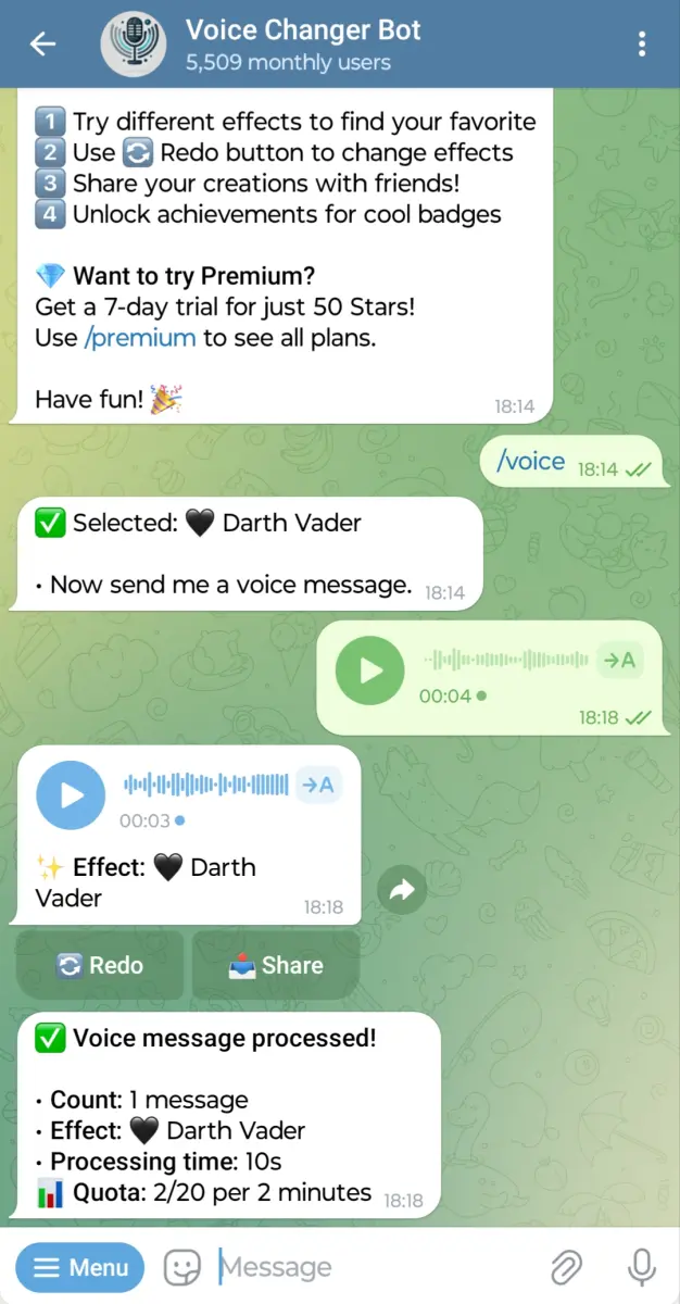 Voice Changer Bot preview 3