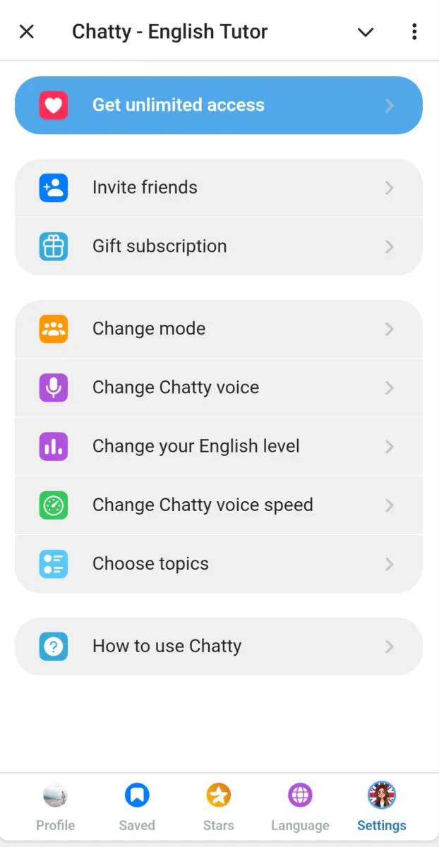 Chatty - English Tutor preview 6