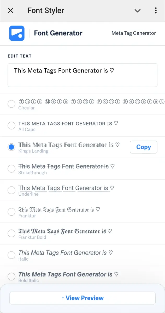 Font Styler preview 1