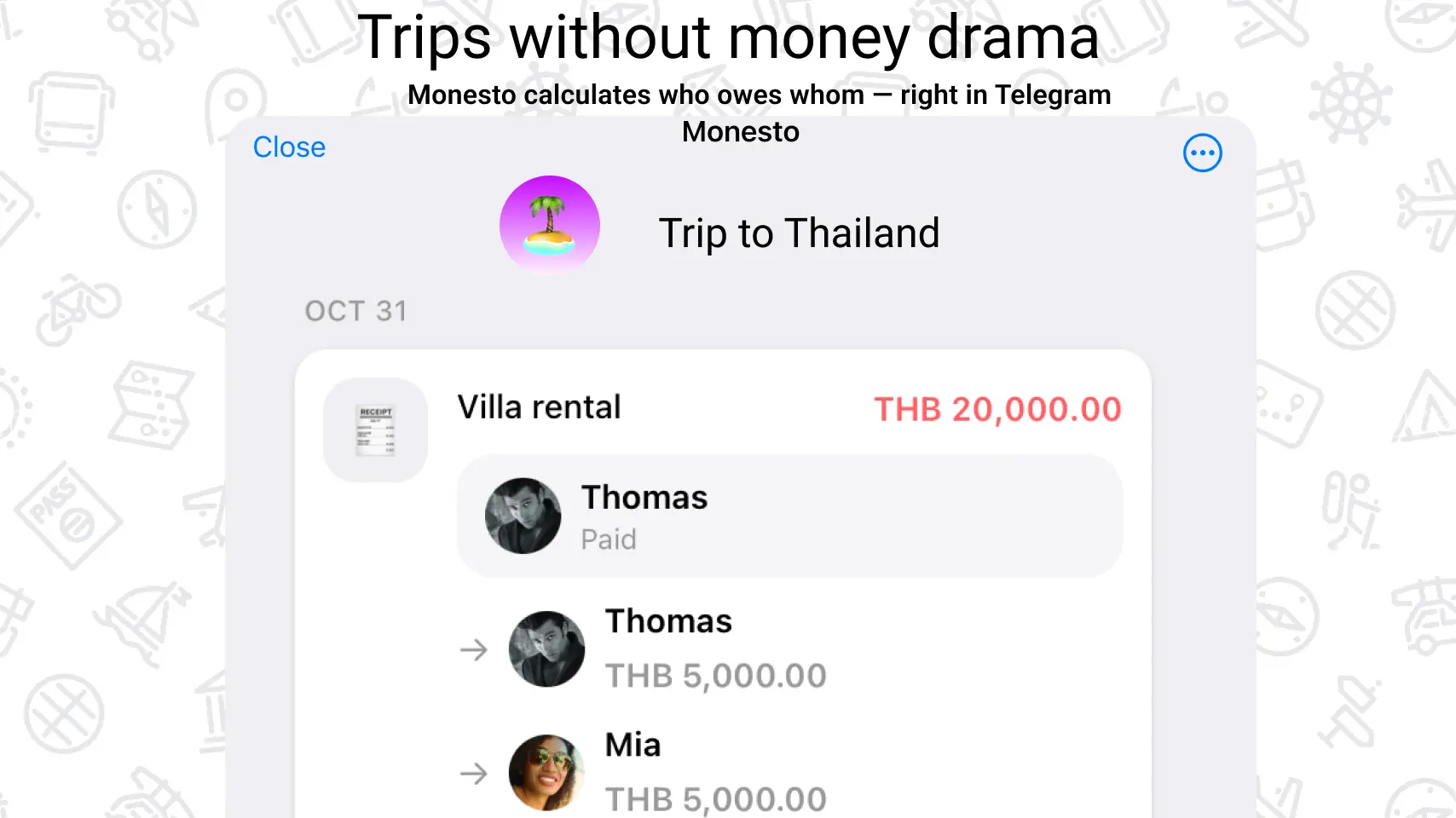 Monesto: personal and group expense tracker preview 1