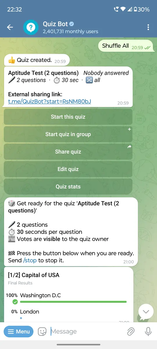 Quiz Bot preview 2