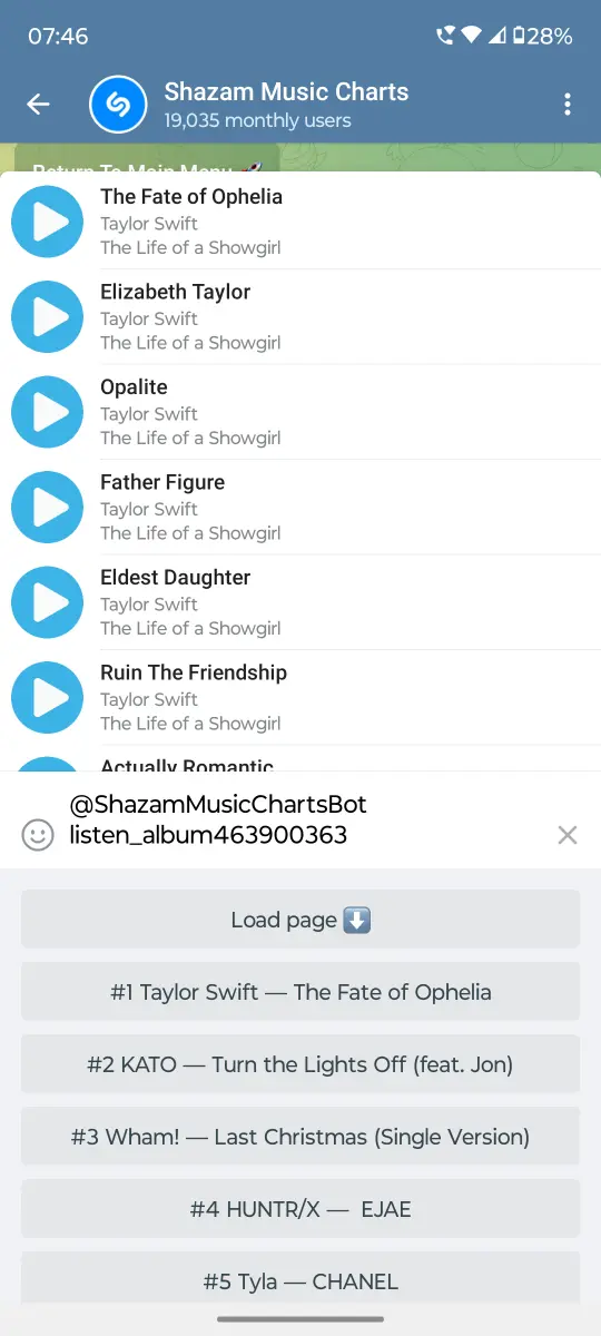 Shazam Music charts preview 2