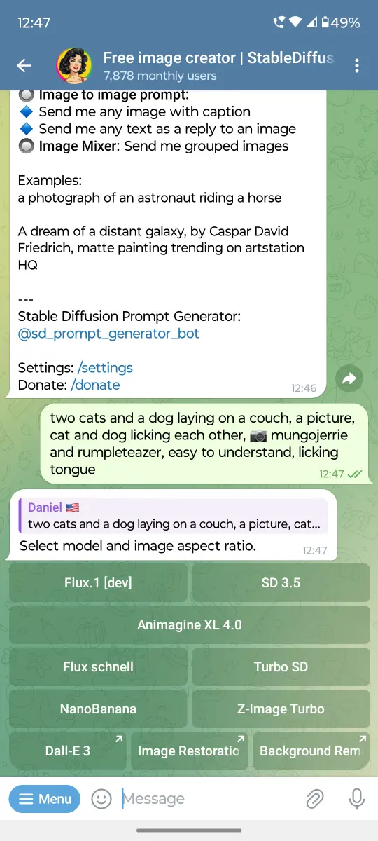 Free image creator | StableDiffusion preview 1