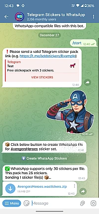 Telegram Stickers to WhatsApp preview 2