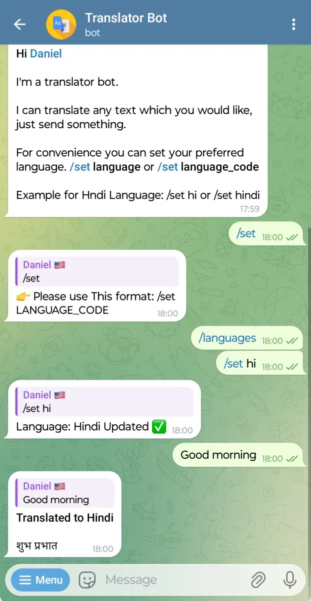 Translator Bot preview 1