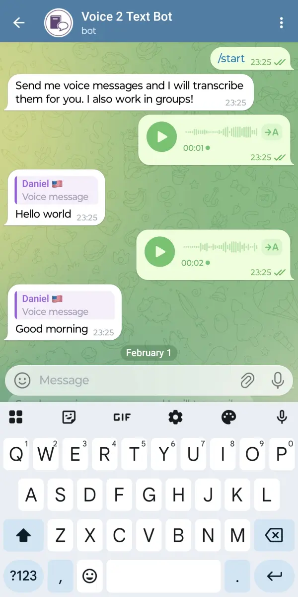 Voice to Text Bot preview 1