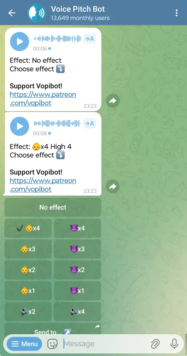 Voice Pitch Bot preview 1